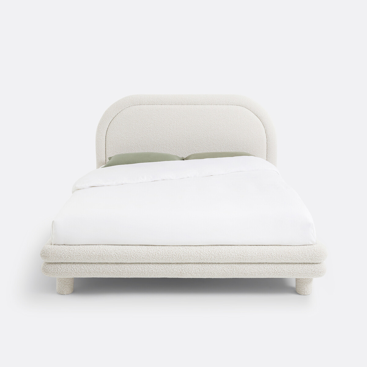 Mendosa Bouclé Bed with Bed Base ecru , LA REDOUTE INTERIEURS