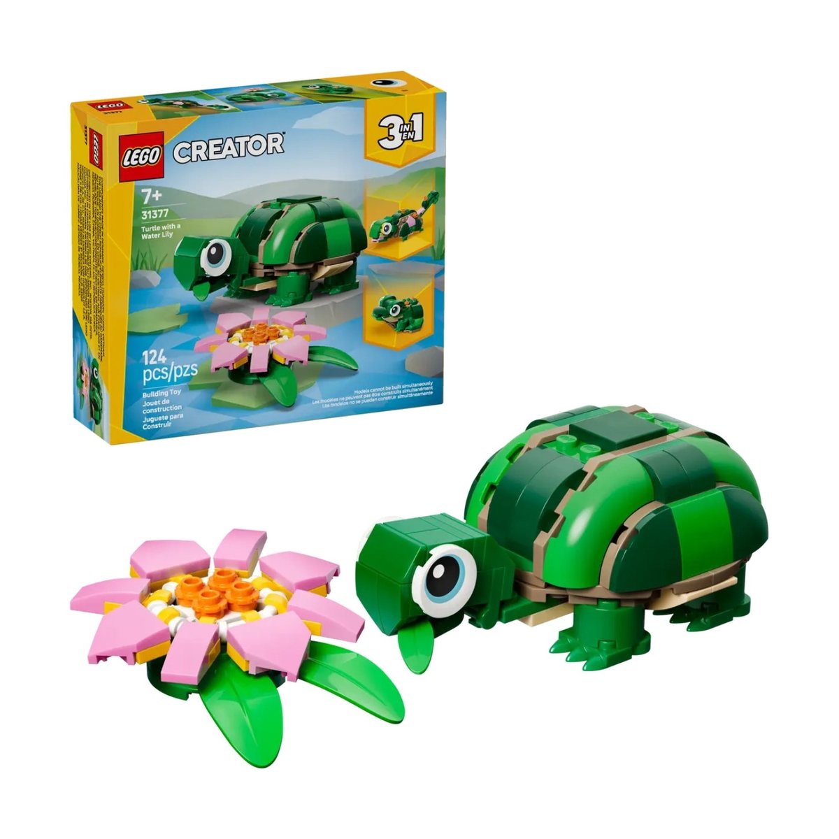 Creator 3 en 1 La tortue et la fleur de nénuphar multicolore, LEGO
