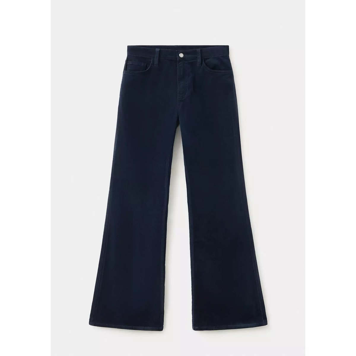 Pantalon flare velours côtelé bleu nuit, MANGO