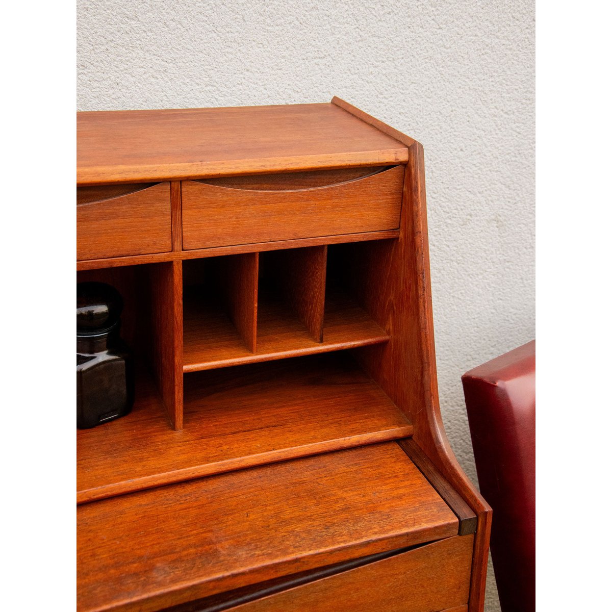 Secrétaire scandinave en bois Honoré N°127 - Bon état bois clair, DEBONGOUT