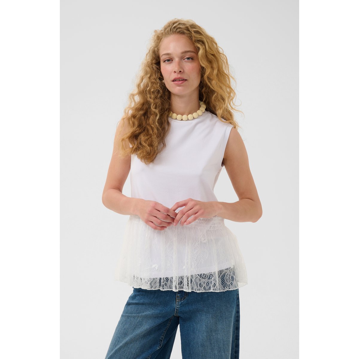 Blouse sans manches blanc spring gardenia, CULTURE
