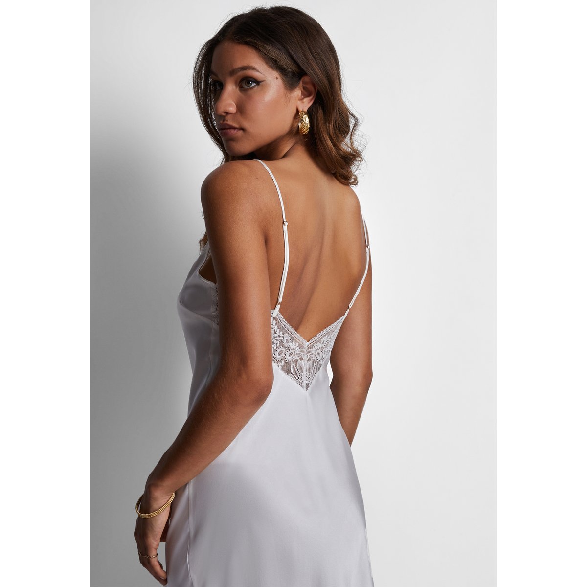 Nuisette longue Midnight Whisper blanc, AUBADE