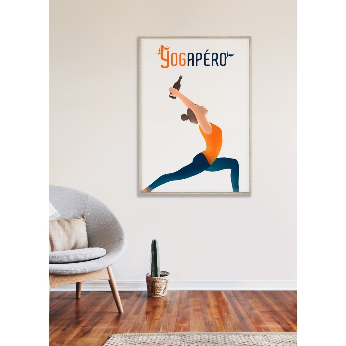 Affiche Yogapéro blanc, L'AFFICHERIE