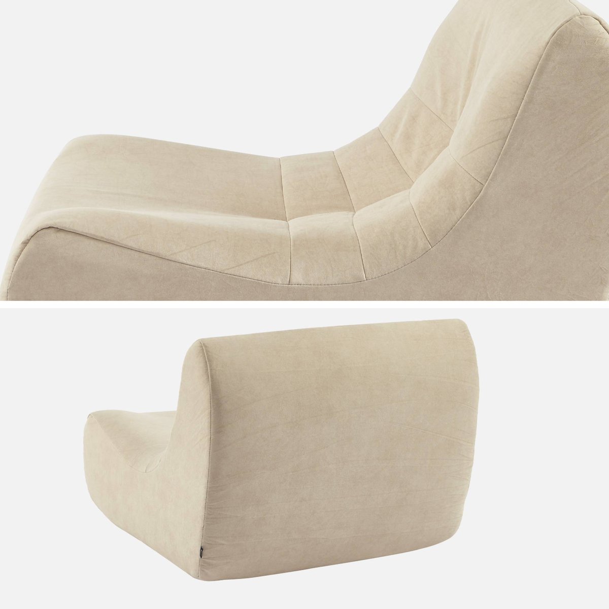 Chauffeuse compressée velours déperlant 2 places SOKOL beige, SWEEEK