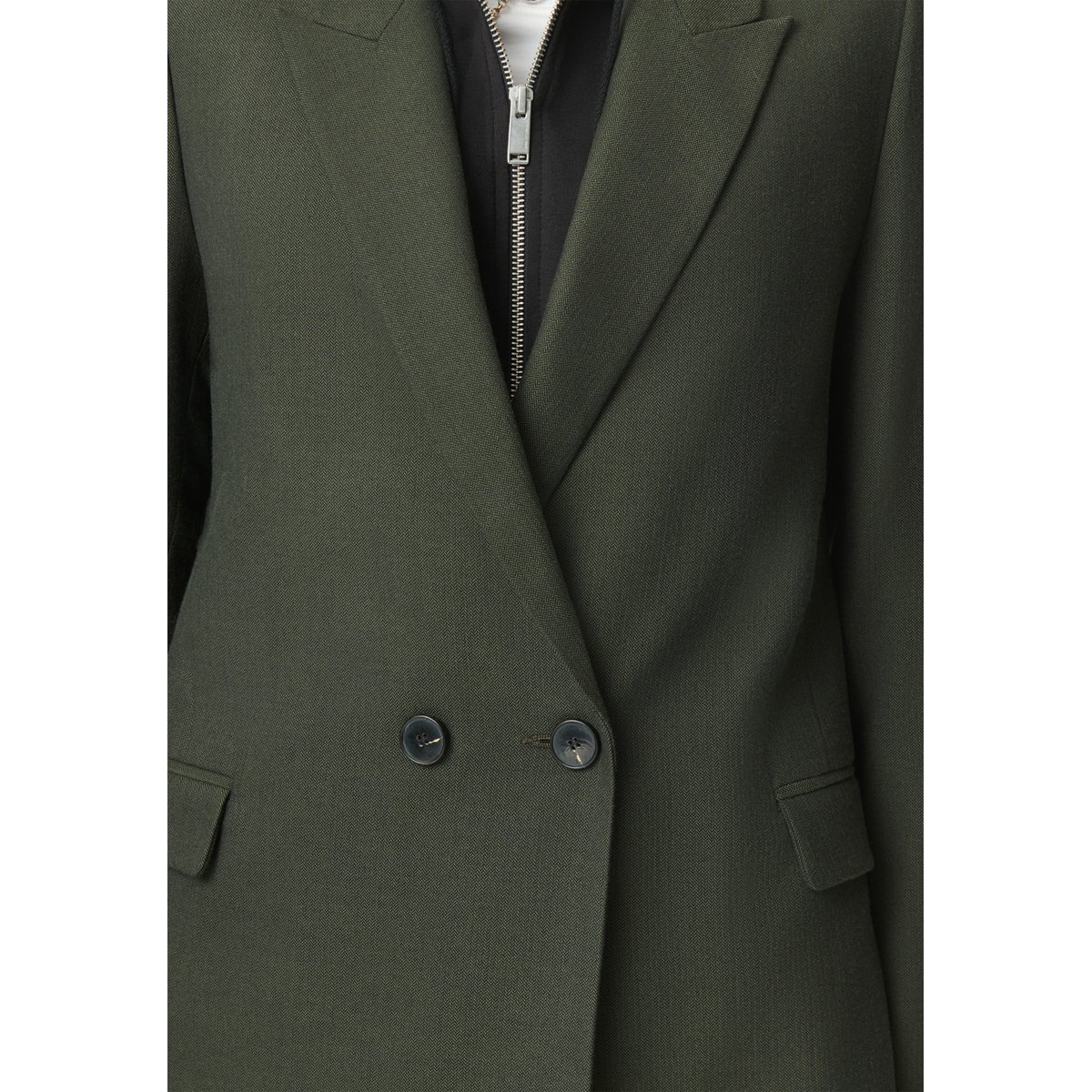 Veste de tailleur parementure amovible vert kaki, IKKS