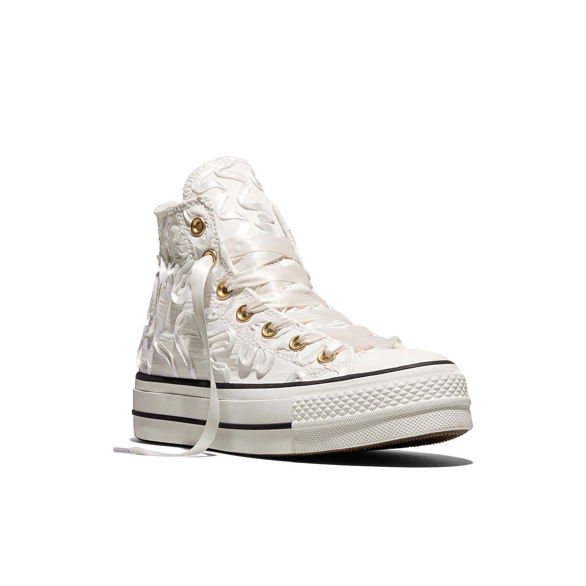 Baskets CHUCK TAYLOR ALL STAR LIFT HI RIBBON LACE ecru, CONVERSE