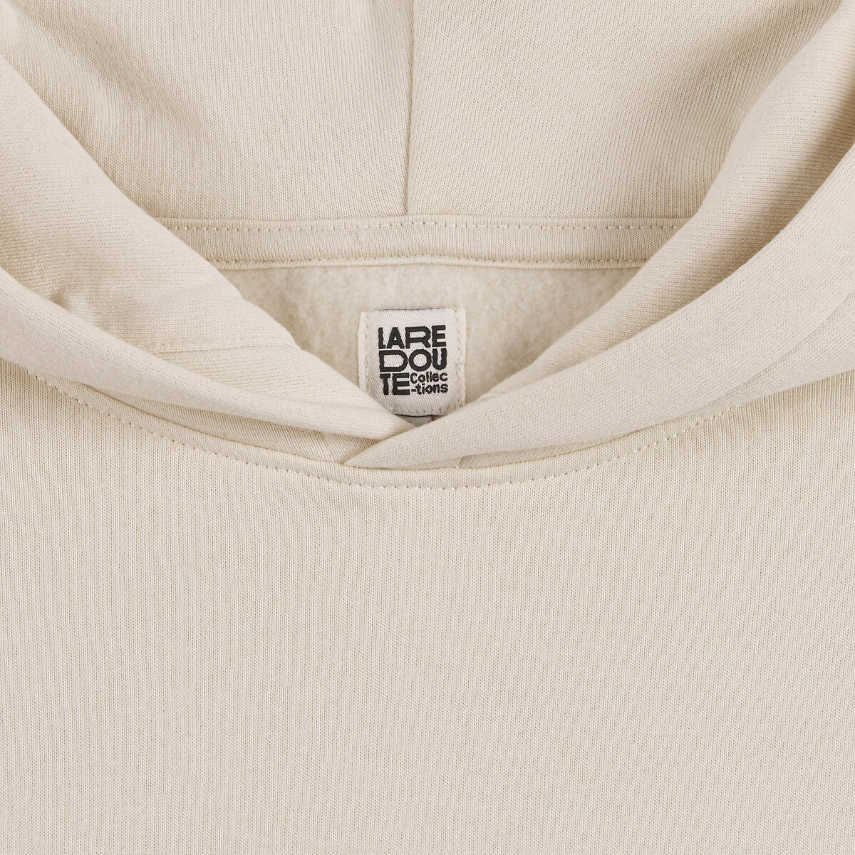 Sweat à capuche en molleton ecru, LA REDOUTE COLLECTIONS