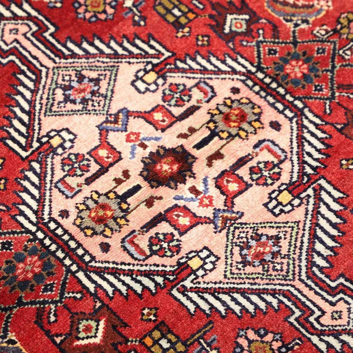 Tapis d'orient au motif oriental, noué à la main, HAMADAN 12 rouge, beige, bleu, UN AMOUR DE TAPIS