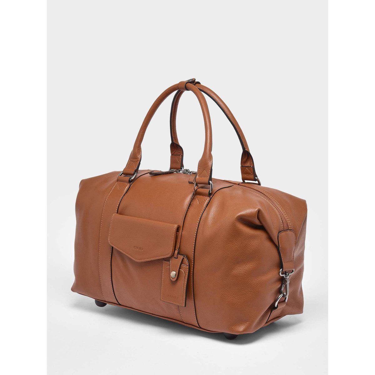 Sac de voyage cabine Flandres en cuir chataigne, ETRIER