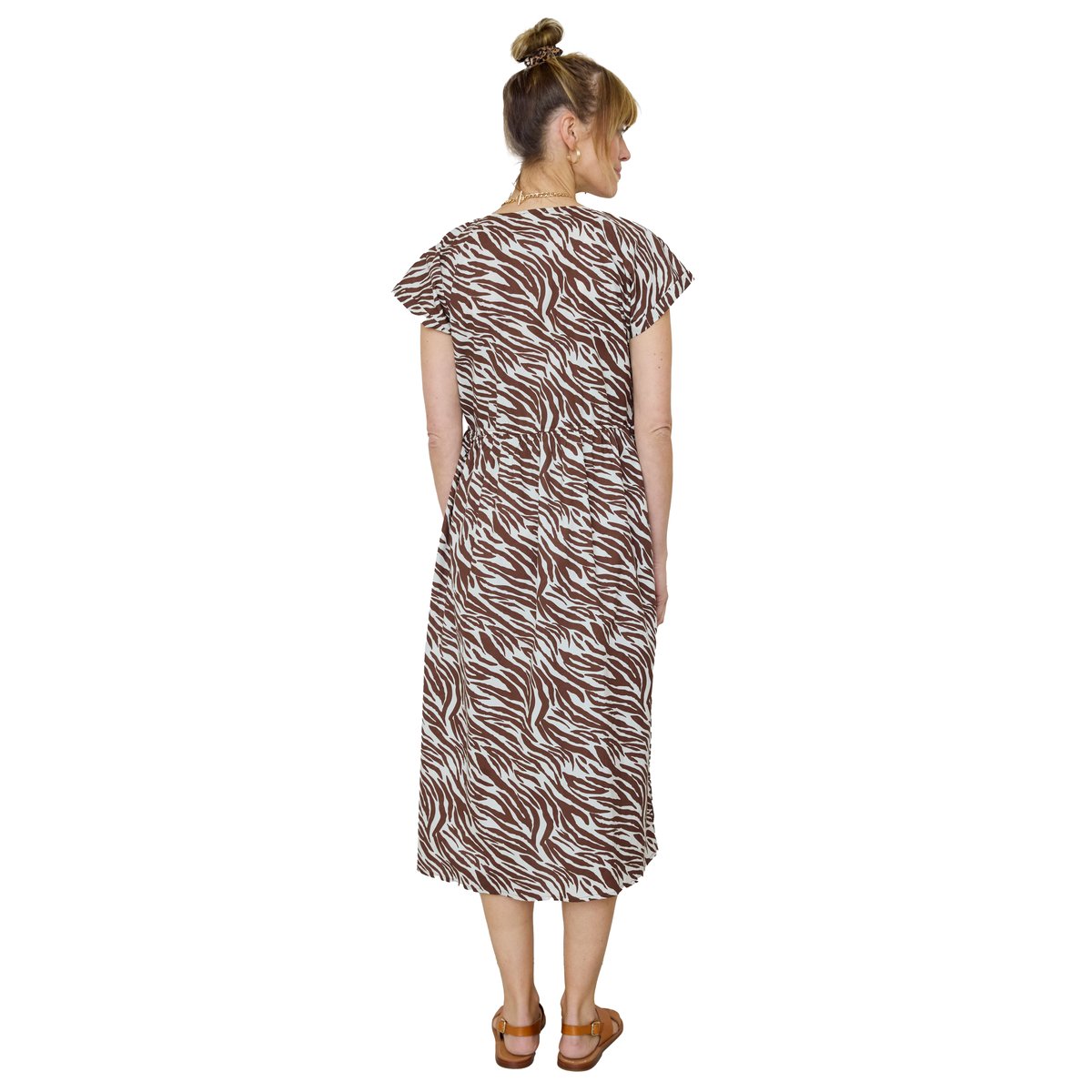Robe longue grossesse allaitement beige, VERTBAUDET
