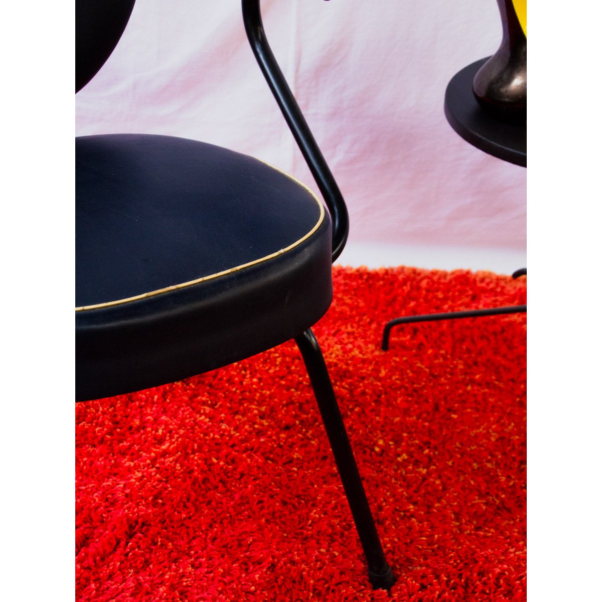 Fauteuil en skaï bleu foncé Jakob N°1444 - Bon état bleu foncé, DEBONGOUT