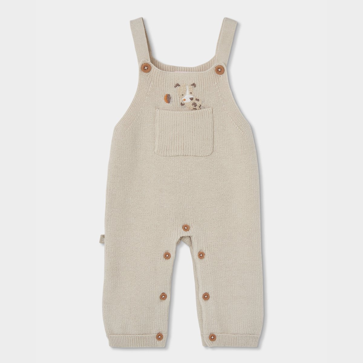 Ensemble bébé garçon en maille avec petit chien beige, BOBOLI