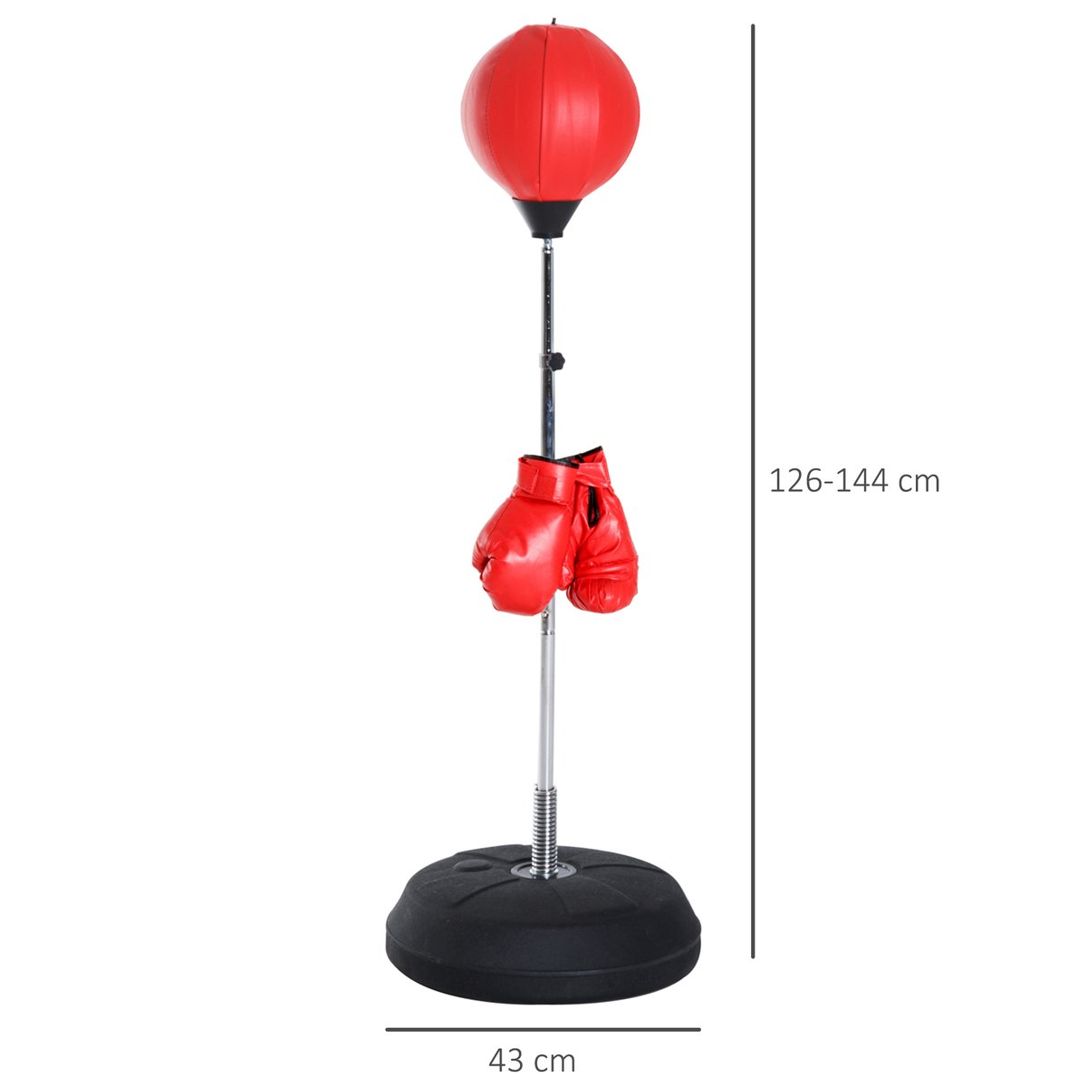 Ensemble de sac de frappe de boxe Acier Rouge rouge, HOMCOM