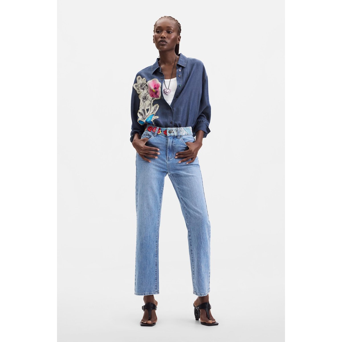 Jean coupe regular bleu clair, DESIGUAL