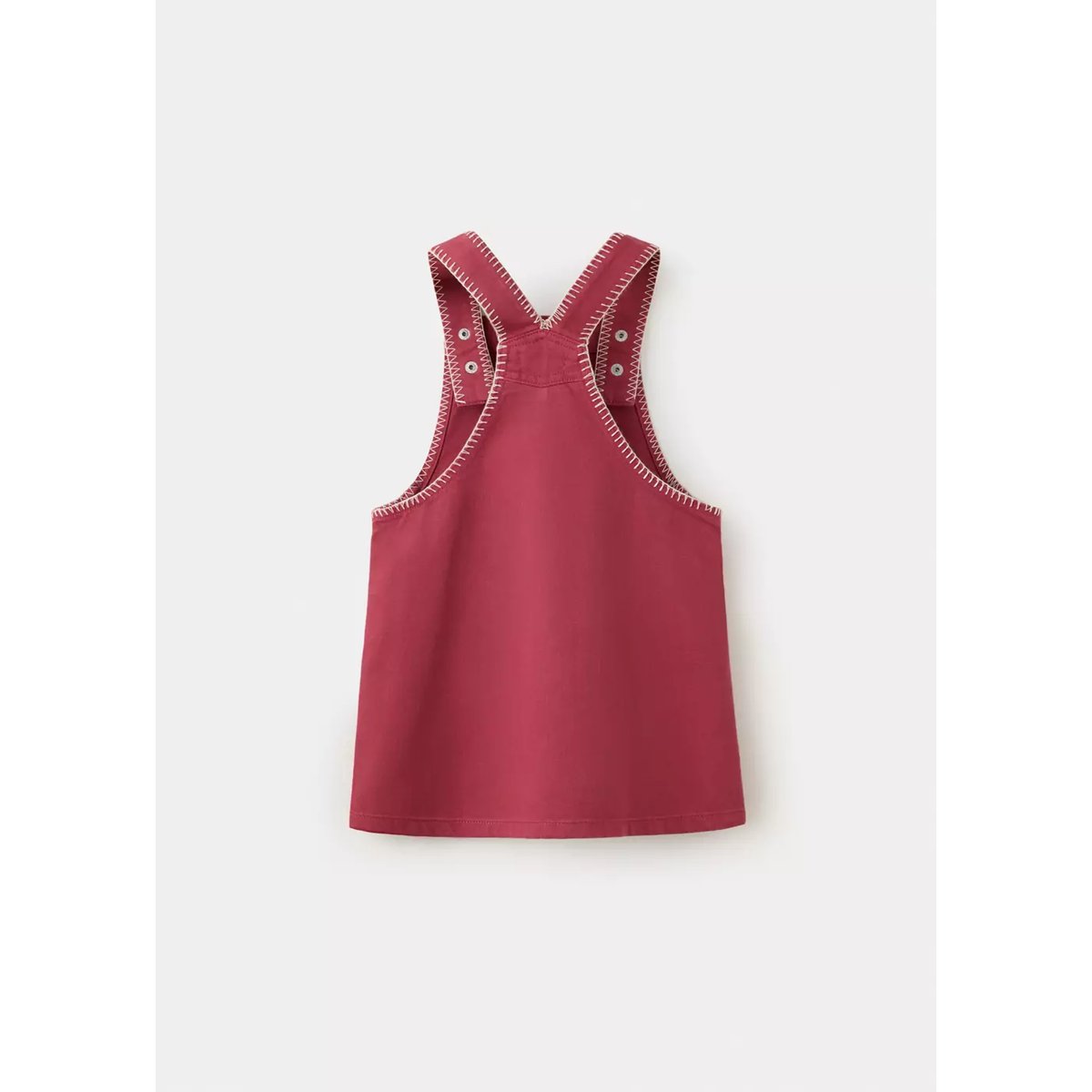 Pichi en denim avec détail de surpiqûre rouge, MANGO BABY