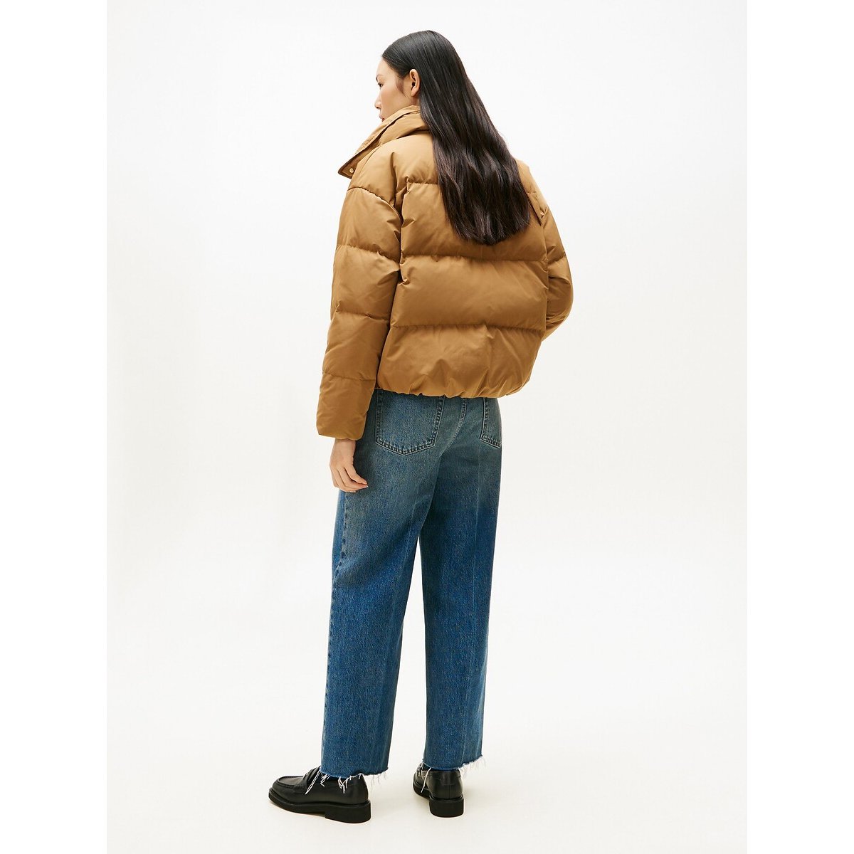 Short Padded Jacket with High Neck light brown, TOMMY HILFIGER