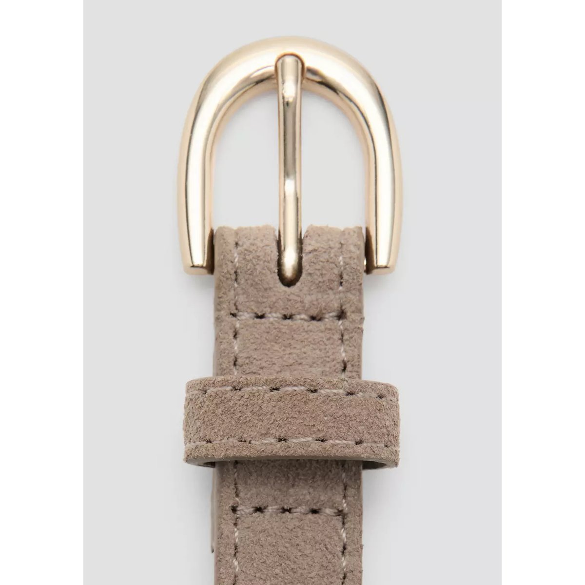 Ceinture cuir suède marron moyen, MANGO