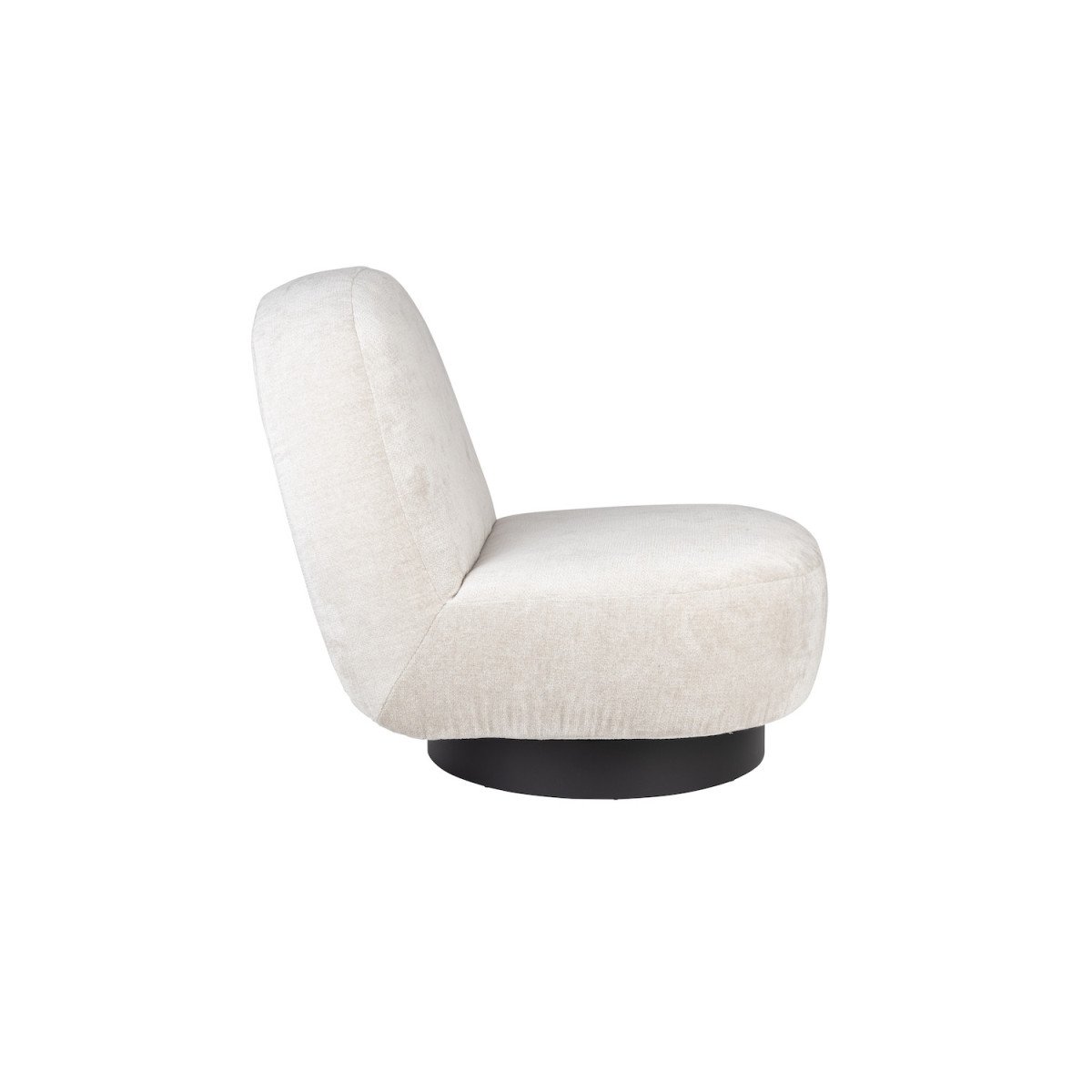 Fauteuil pivotant en tissu doux - EDEN beige, ZUIVER