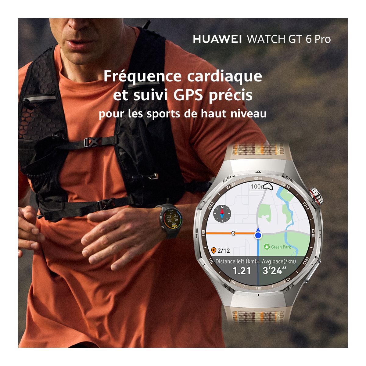 Montre connectée Watch GT6 Pro 46mm Noir noir, HUAWEI