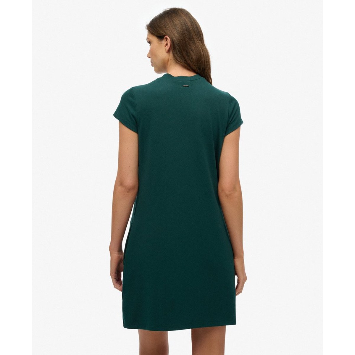 Robe trapèze courte à manches courtes vert forêt, SUPERDRY