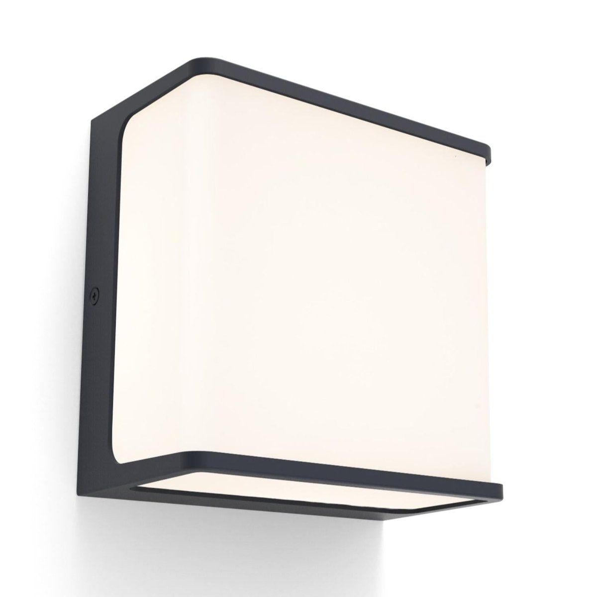 Applique murale d'extérieur sur secteur DOBLO GREY aluminium gris LED blanc chaud H8cm dark grey, LUMISKY