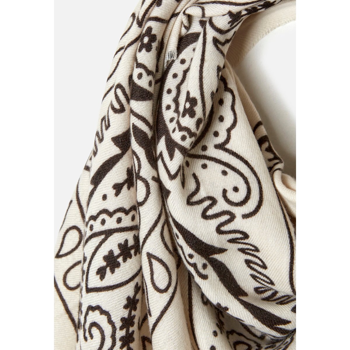 Foulard carré bandana blanc ecru imp., DAMART