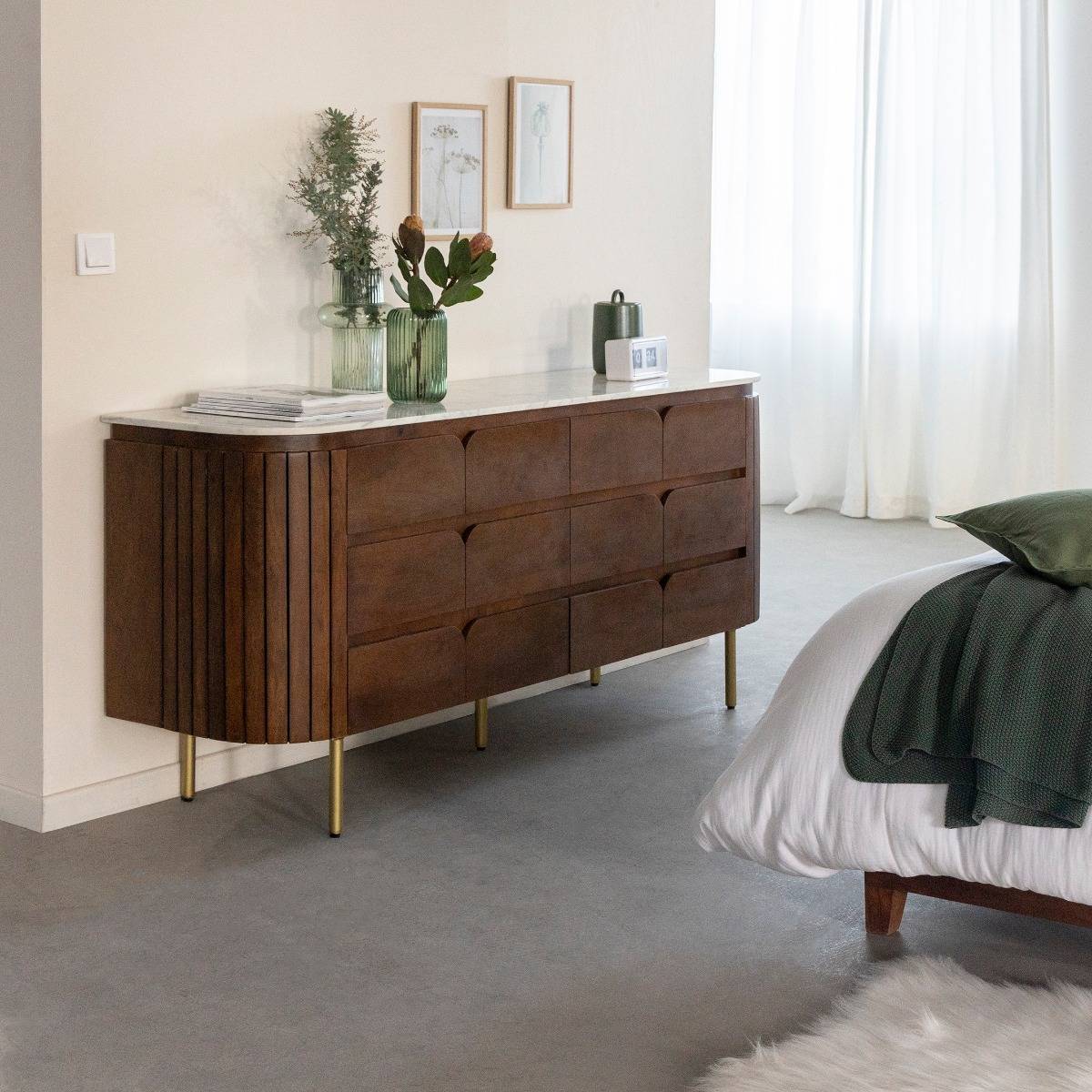 Commode en bois de manguier SIENNE bois foncé, MADE IN MEUBLES 