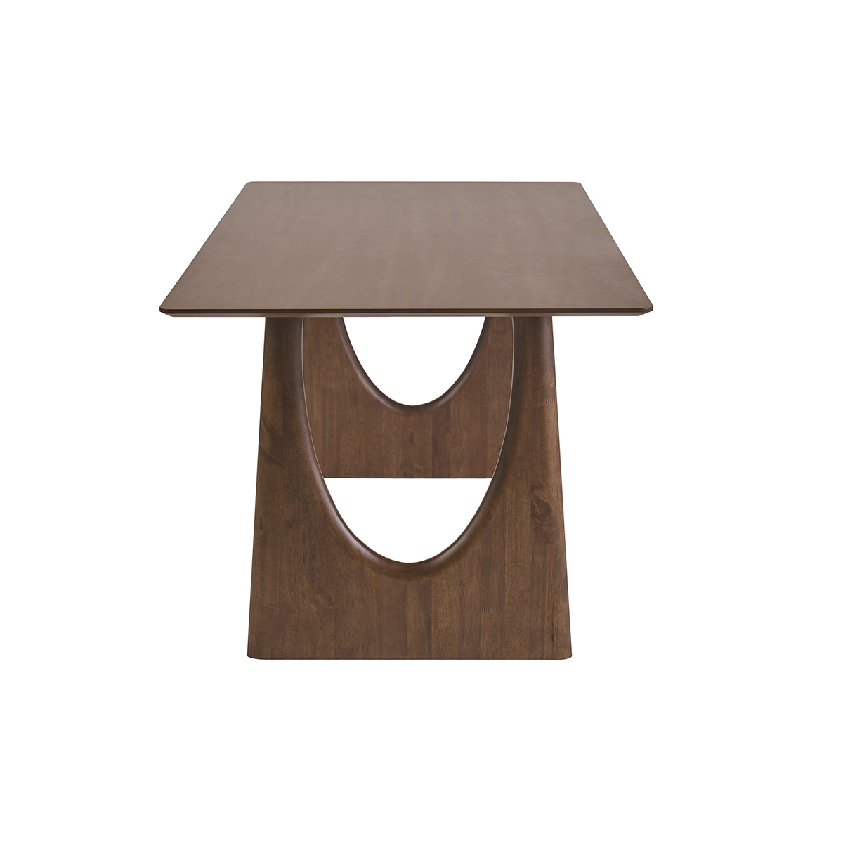 Table à manger design rectangulaire en bois foncé noyer L200 cm KUALA couleur unique, MILIBOO
