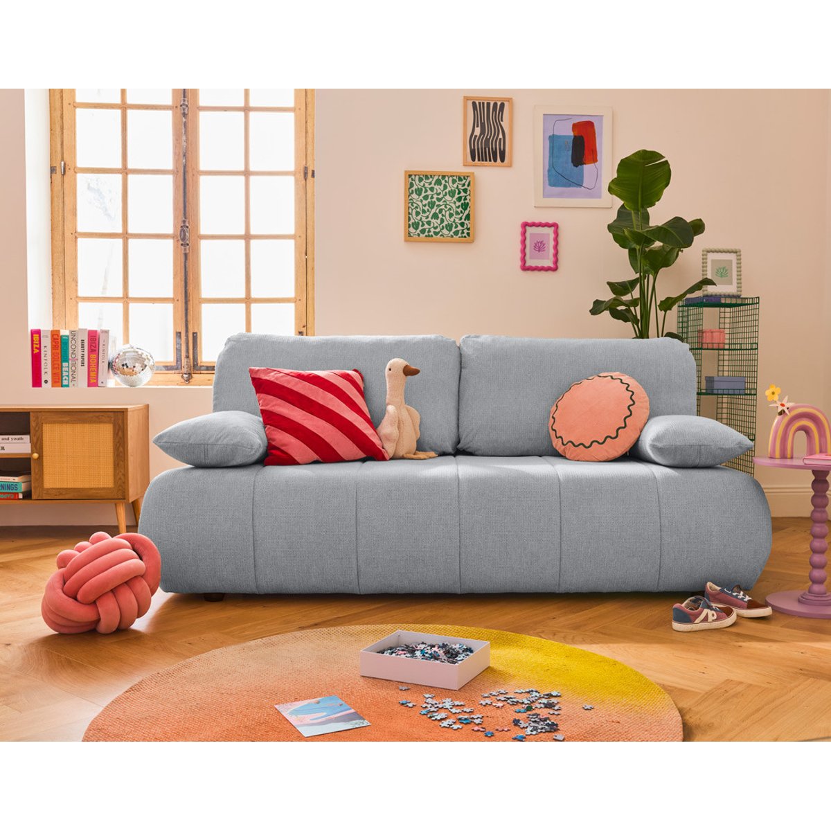 Canapé Convertible 3 places - HARPER gris, BEST MOBILIER