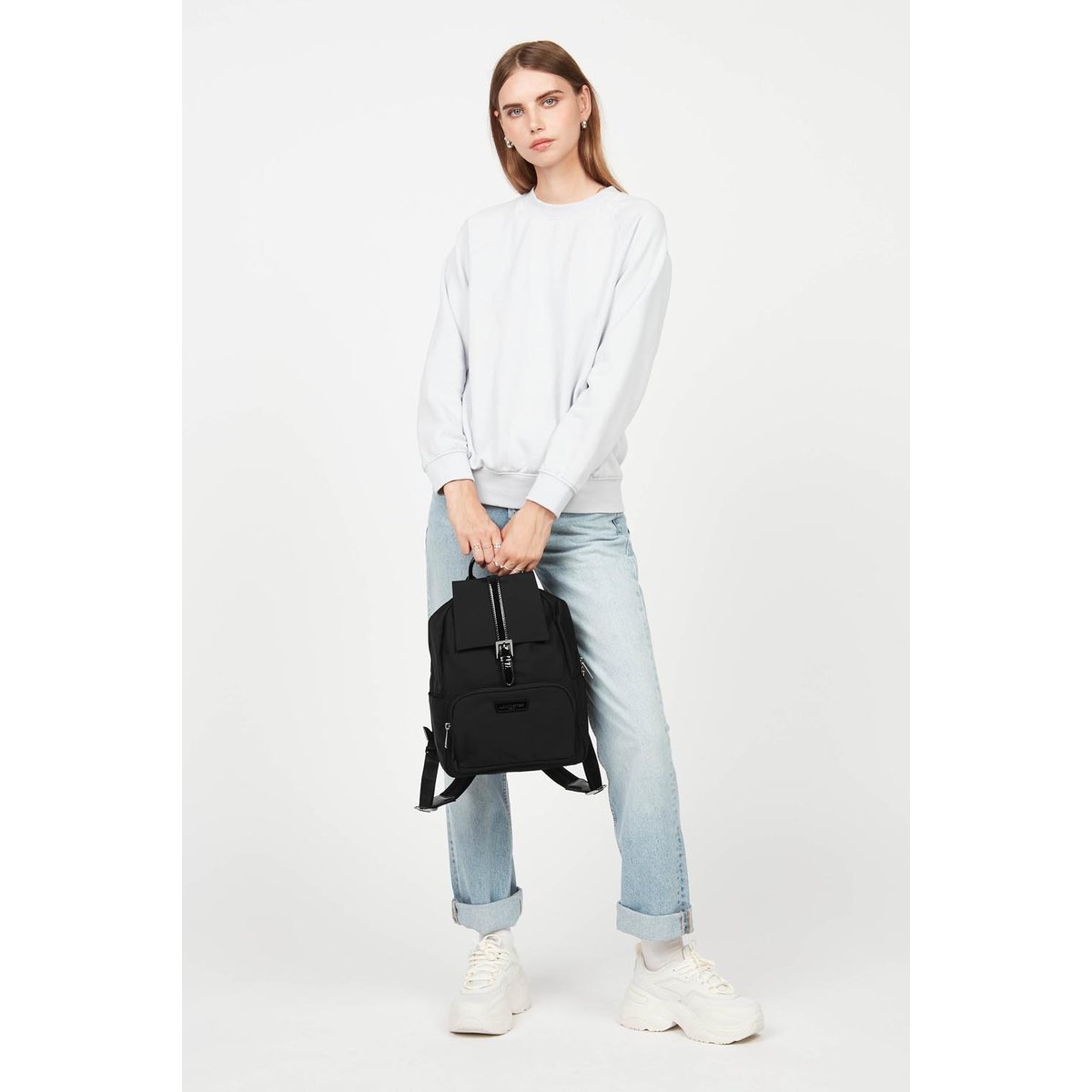 Sac À Dos En Toile Basic Verni noir, LANCASTER