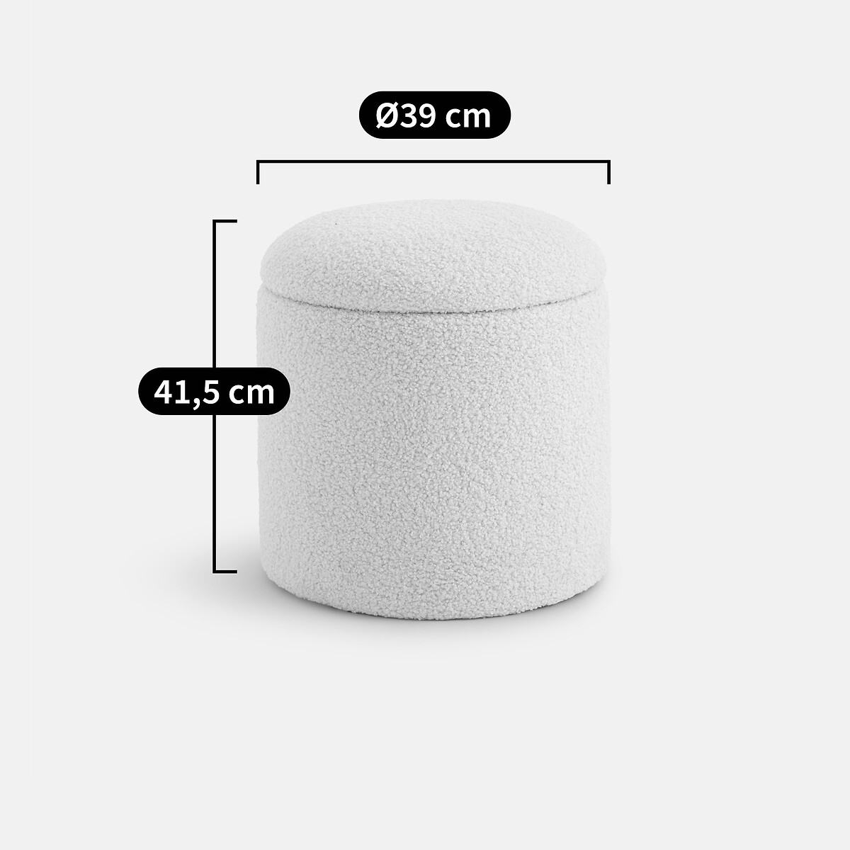 Pouf avec coffre, bouclette, TIMOUR ecru, LA REDOUTE INTERIEURS