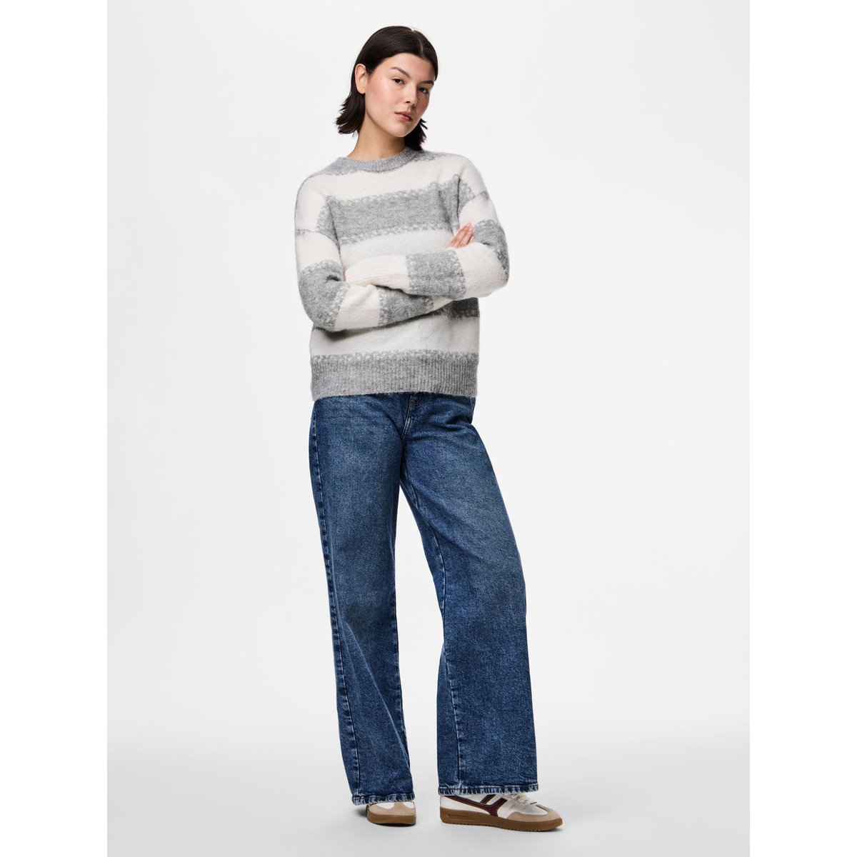 Pullover dark grey melange, PIECES