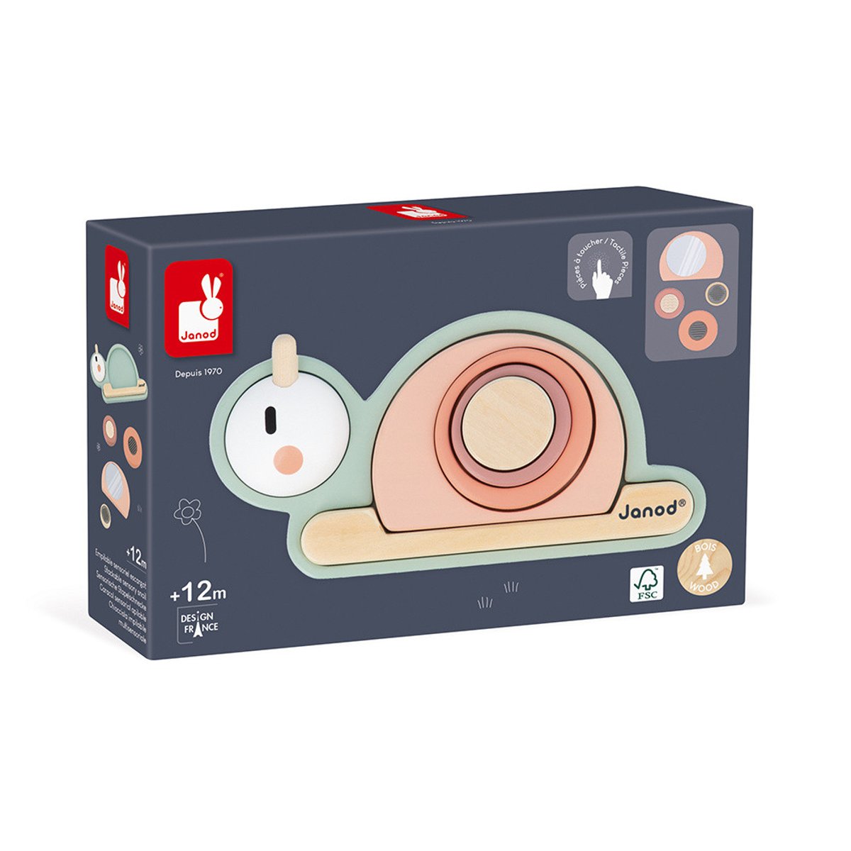 Jeu D'éveil Empilable Sensoriel 6 Pièces beige, JANOD