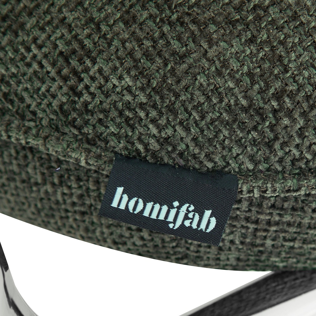 Lot de 2 chaises de salle à manger chromées en tissu chenille - LOU vert, HOMIFAB