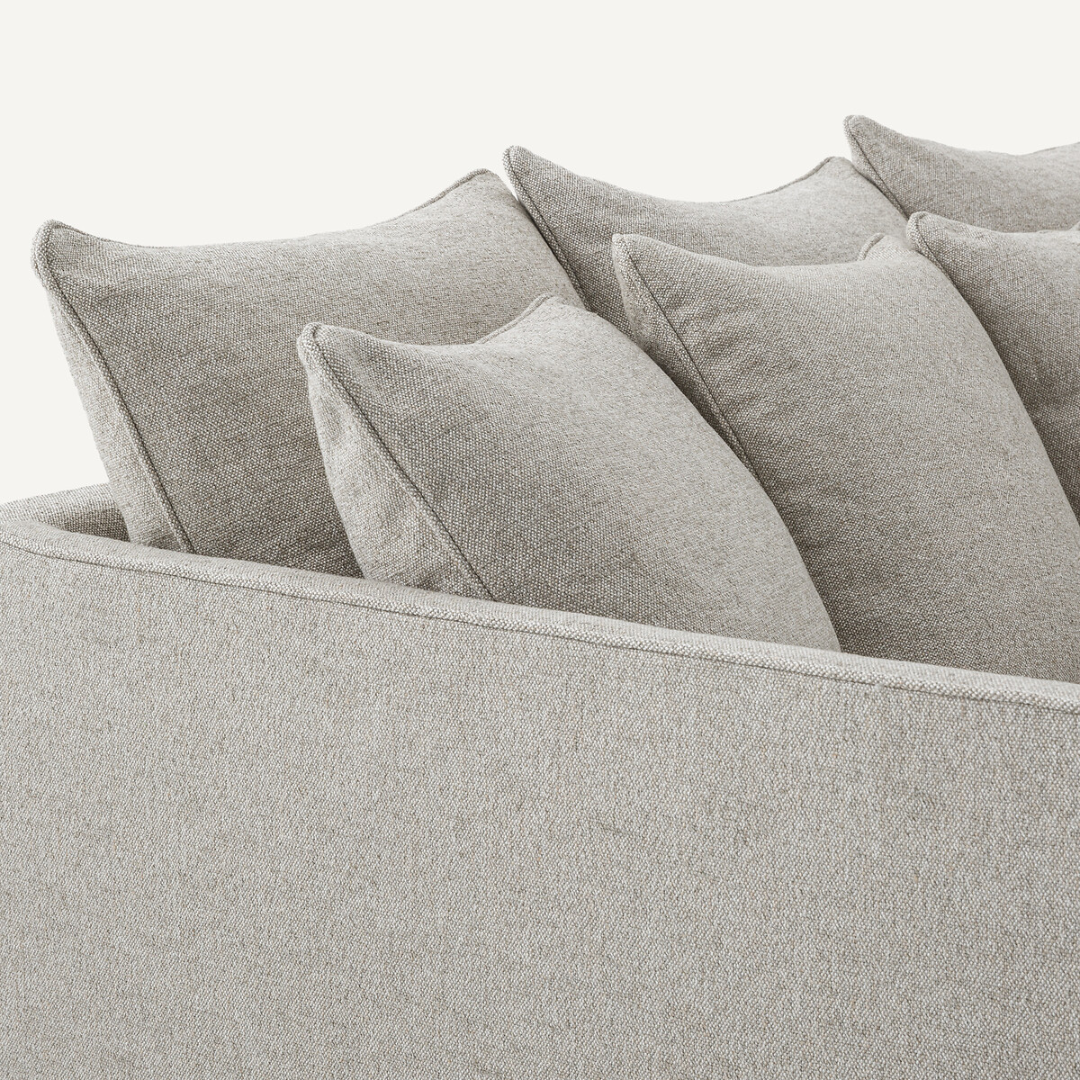 Hoekbank van viscose met structuur en linnen, LAZARE naturel, AM.PM