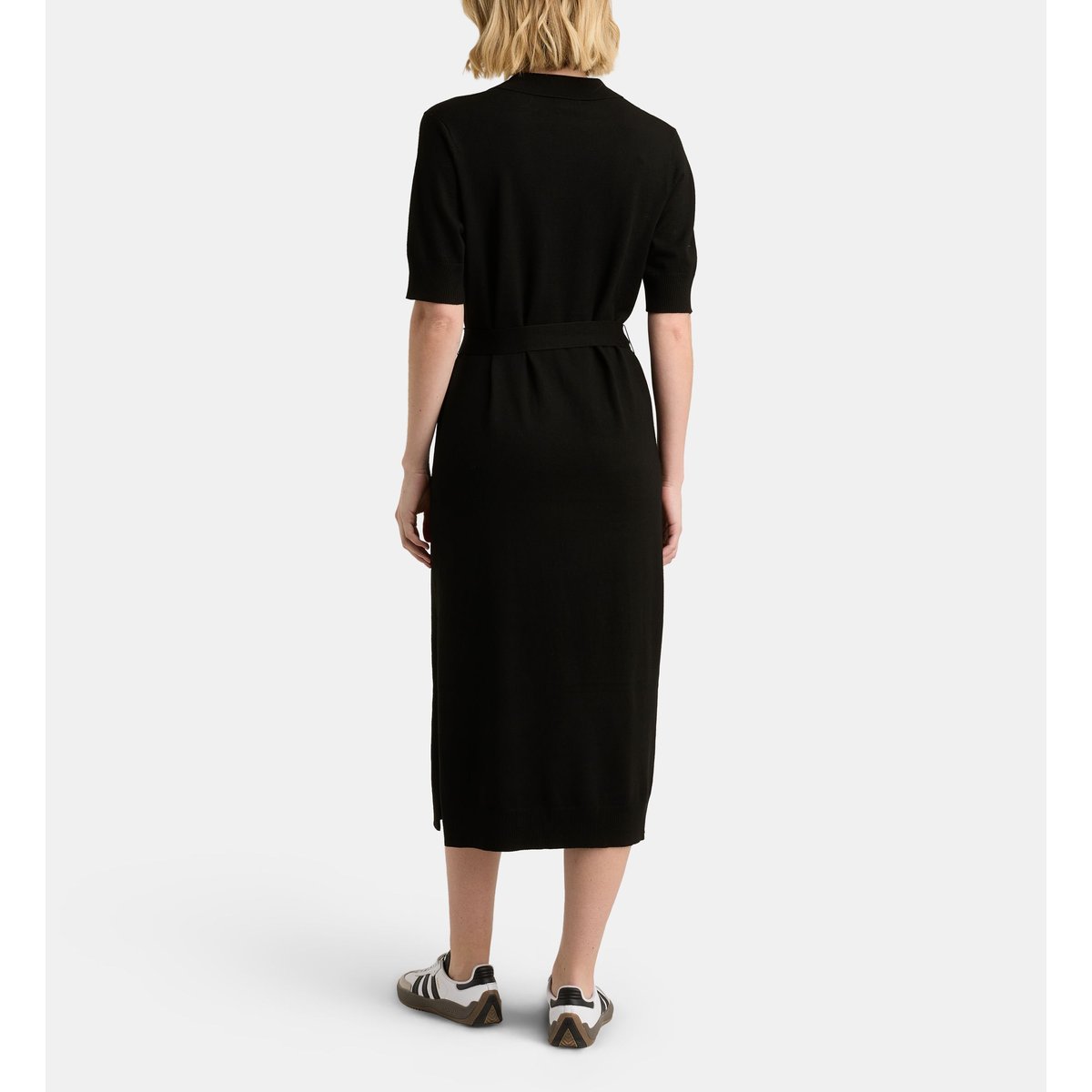 Robe midi nya polo dress droite ceinture noir, GALERIES LAFAYETTE