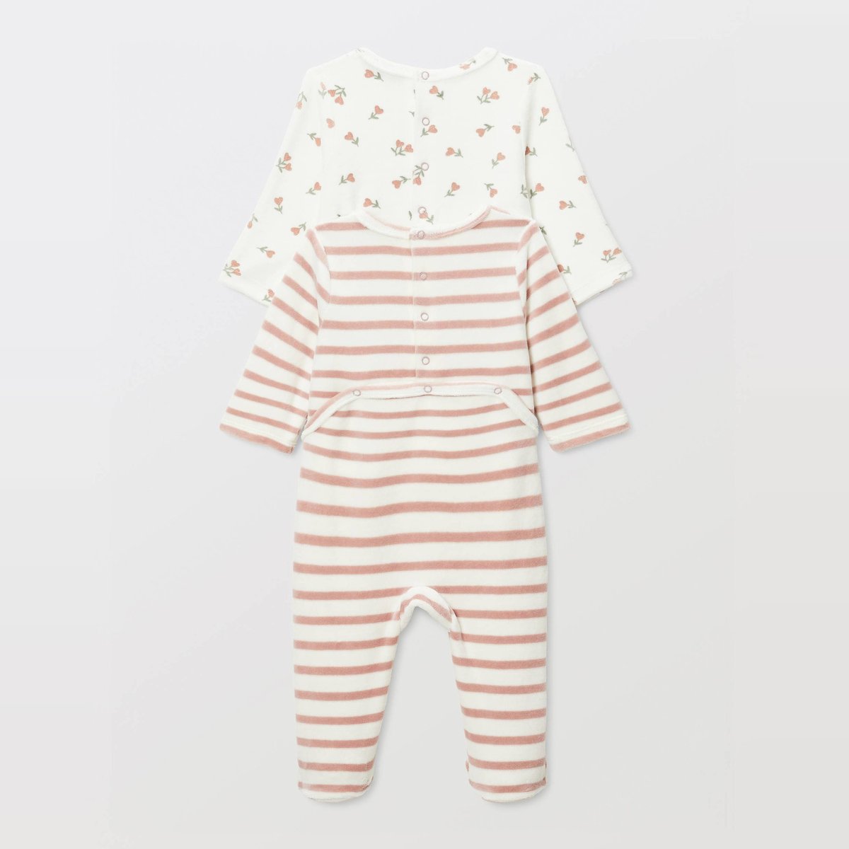 Lot de 2 dors-bien en velours en coton BIO GOTS misty, BOUT'CHOU