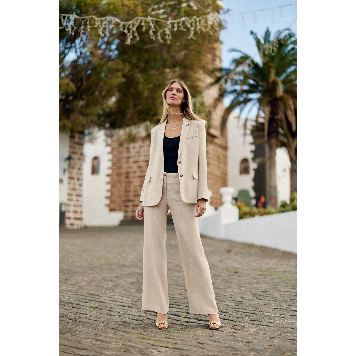 Veste de tailleur en lin/coton, VIDAL ecru, LA PETITE ETOILE