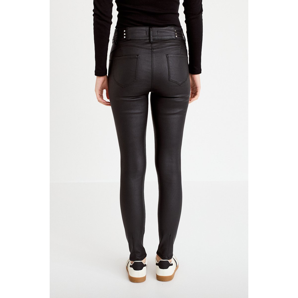 Pantalon skinny enduit denim noir enduit, CACHE CACHE