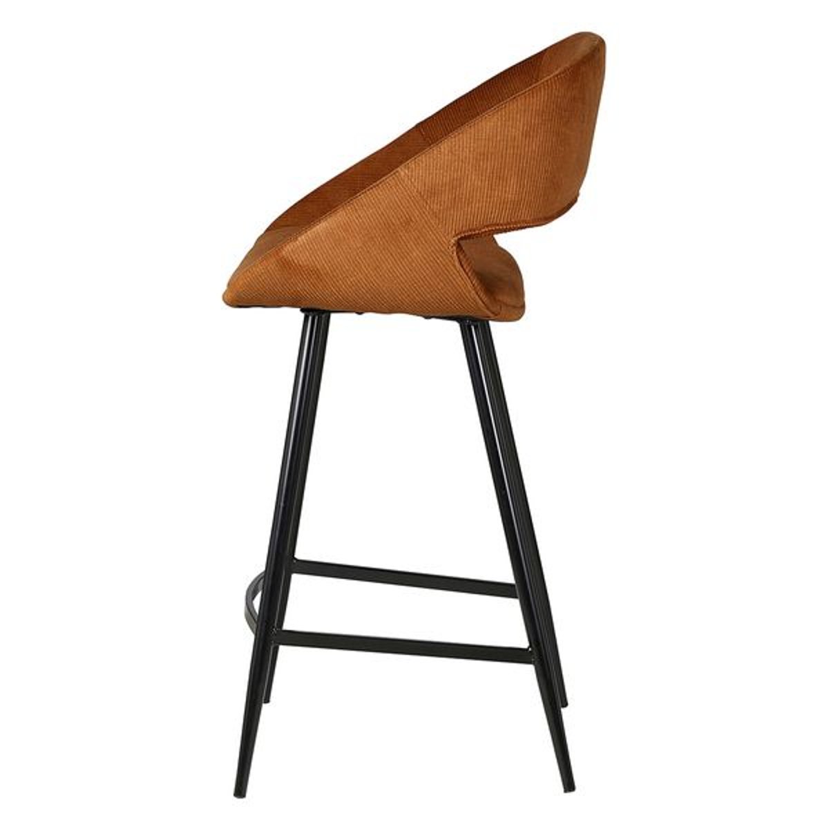 Chaise snack velours côtelé vert foncé cognac, ZAGO