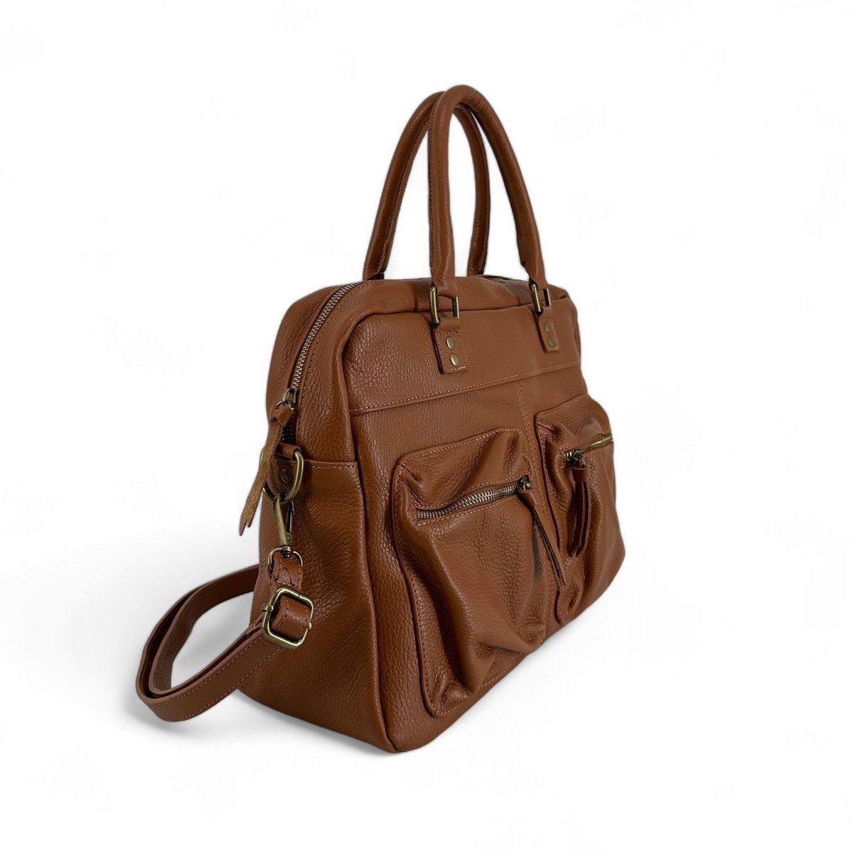 Sac à main en cuir grainé MOSCOU cognac, OH MY BAG