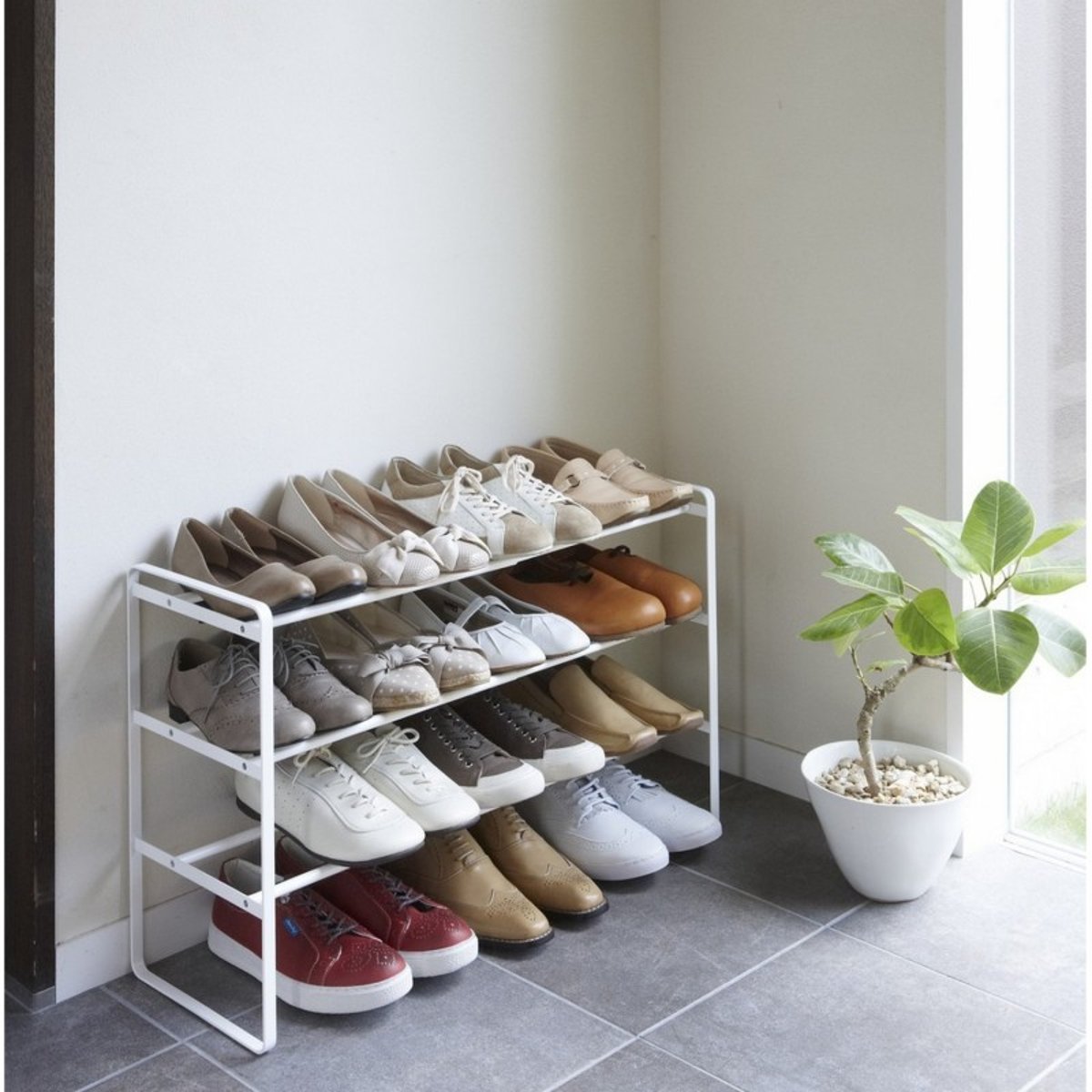 Etagère à chaussures extensible  Frame blanc, YAMAZAKI