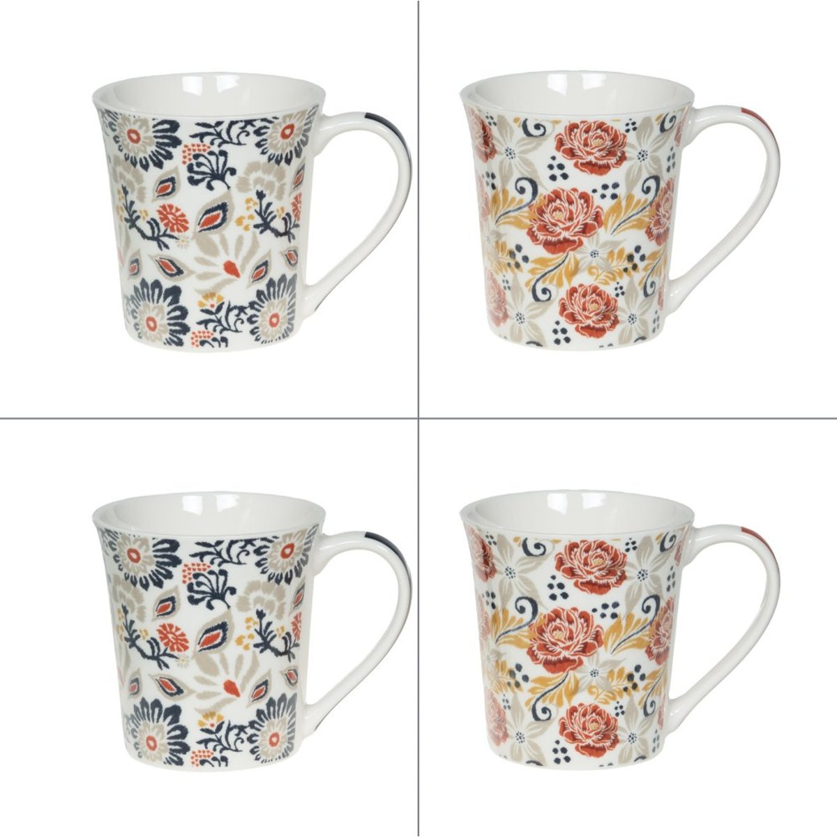 Coffret de 4 mugs Ornella 35 cl - ORNELLA multicolore, TABLE PASSION