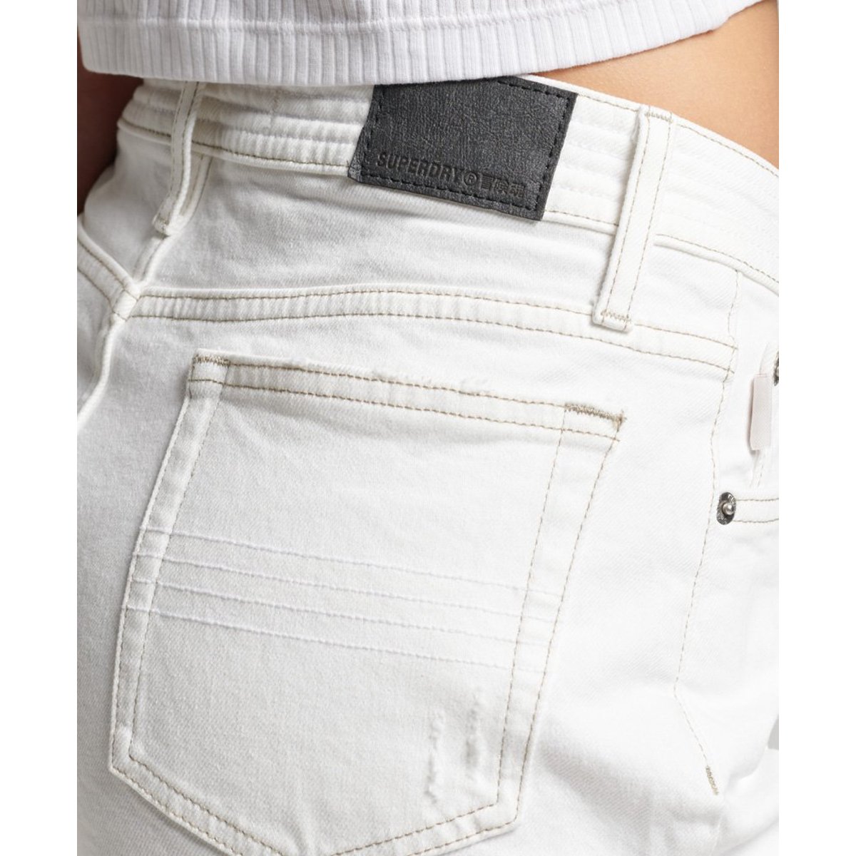 Short slim à taille mi-haute optic, SUPERDRY
