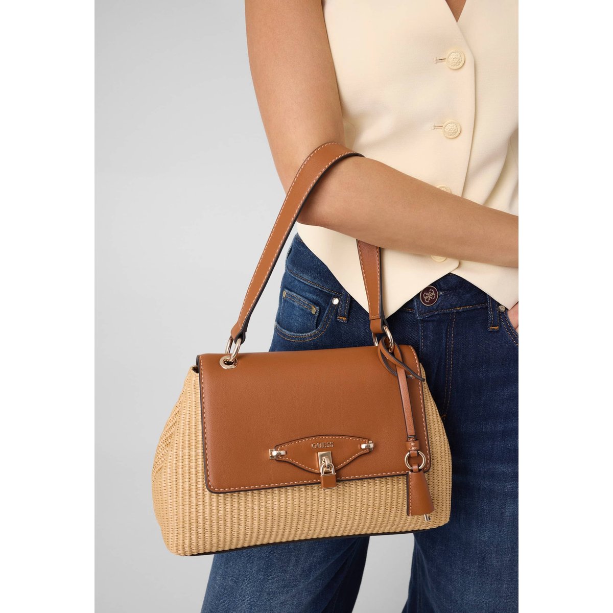 Sac À Épaule Maggie marron, GUESS