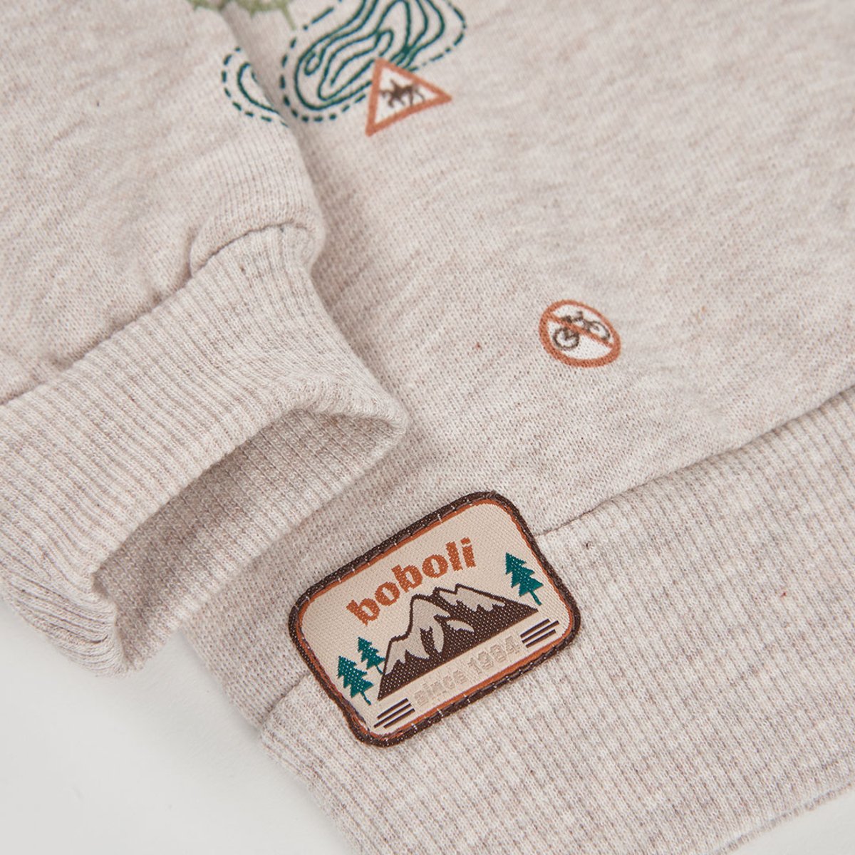 Sweat-shirt garçon en molleton imprimé aventure multicolore, BOBOLI