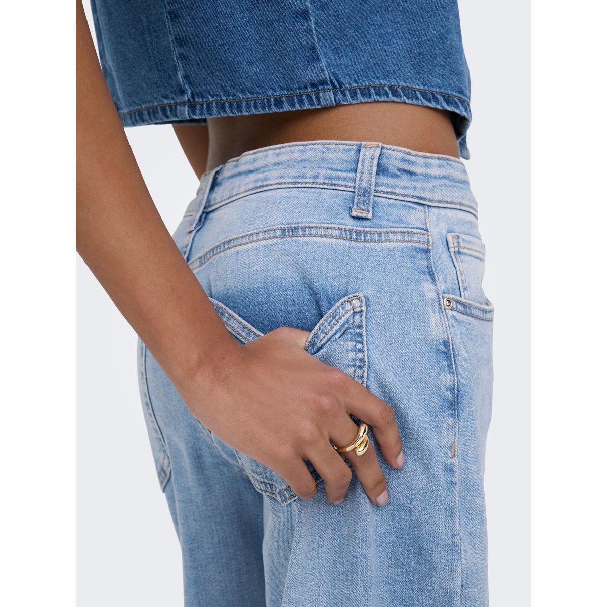 Jean À Jambe Large light blue denim, ONLY
