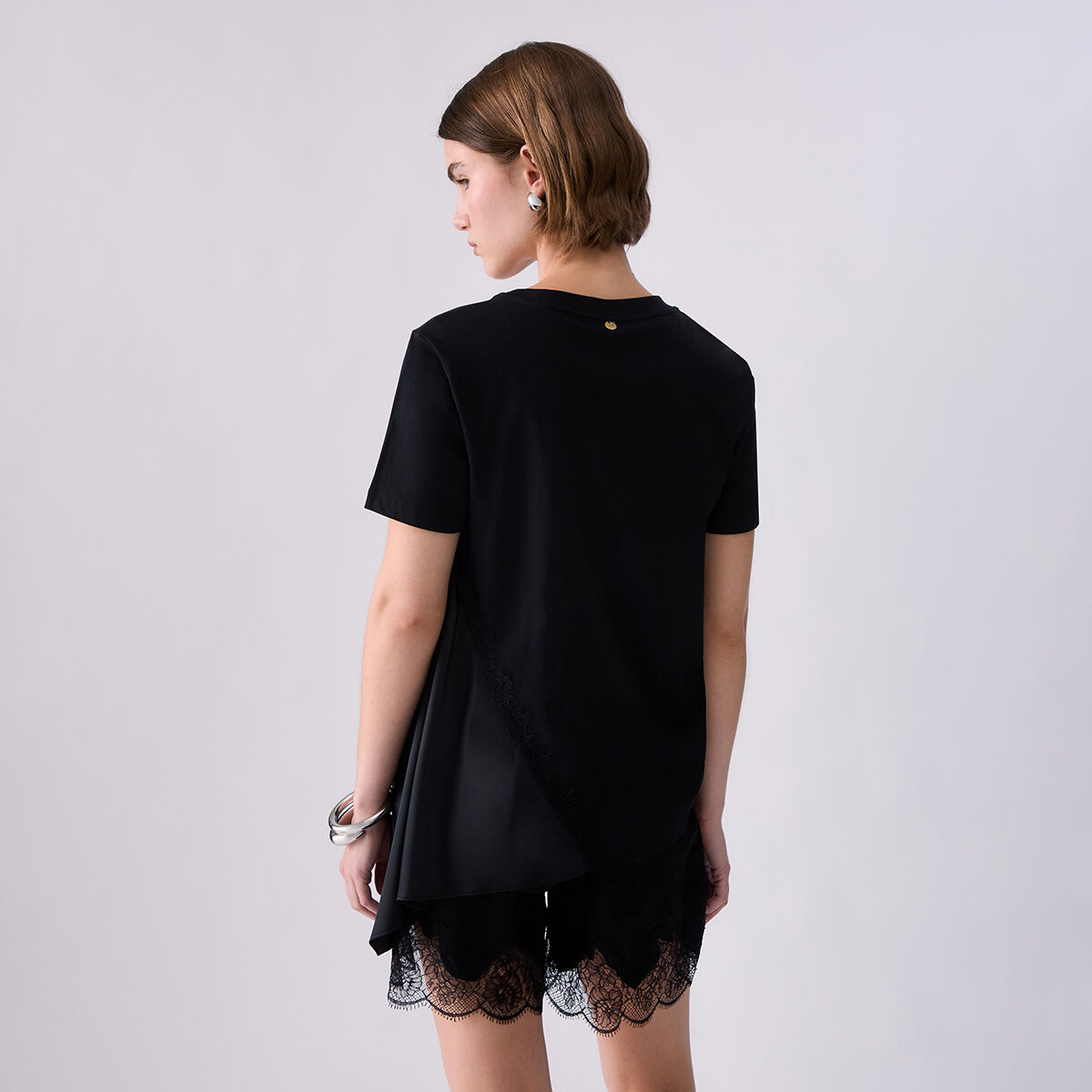 T-shirt bimatière noir, LIU JO