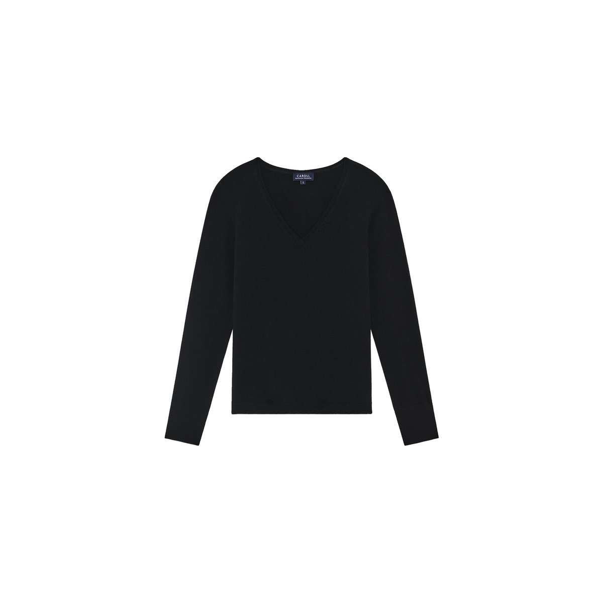 Pull droit col v cachemire MVICKIE noir, CAROLL