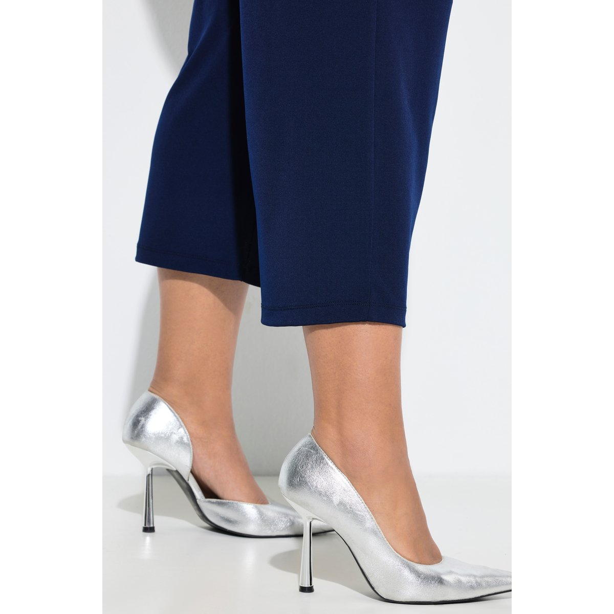 Pantalon 7/8 en jersey marine, ULLA POPKEN